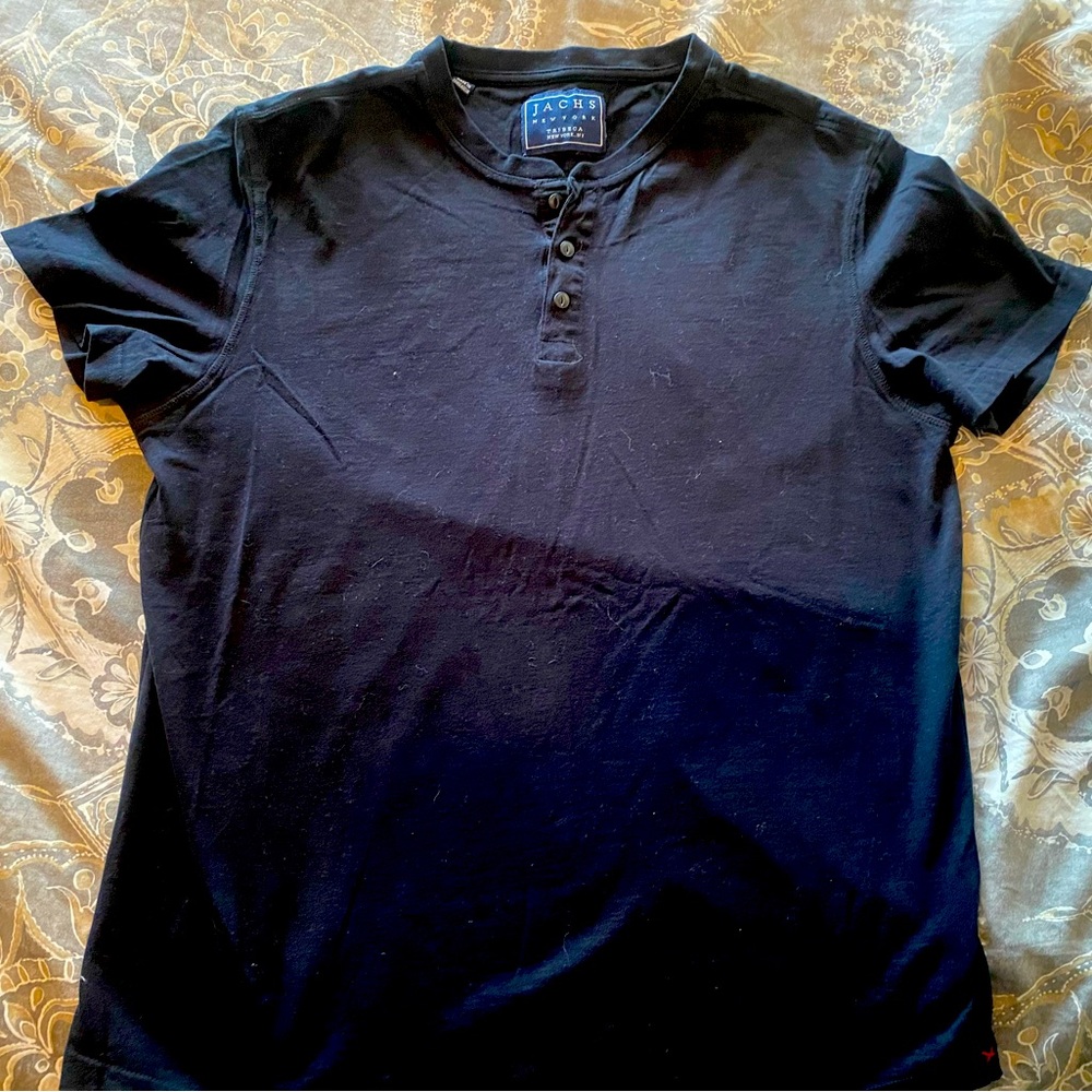 Jach’s Henley Black Short Sleeve Shirt Size XL
